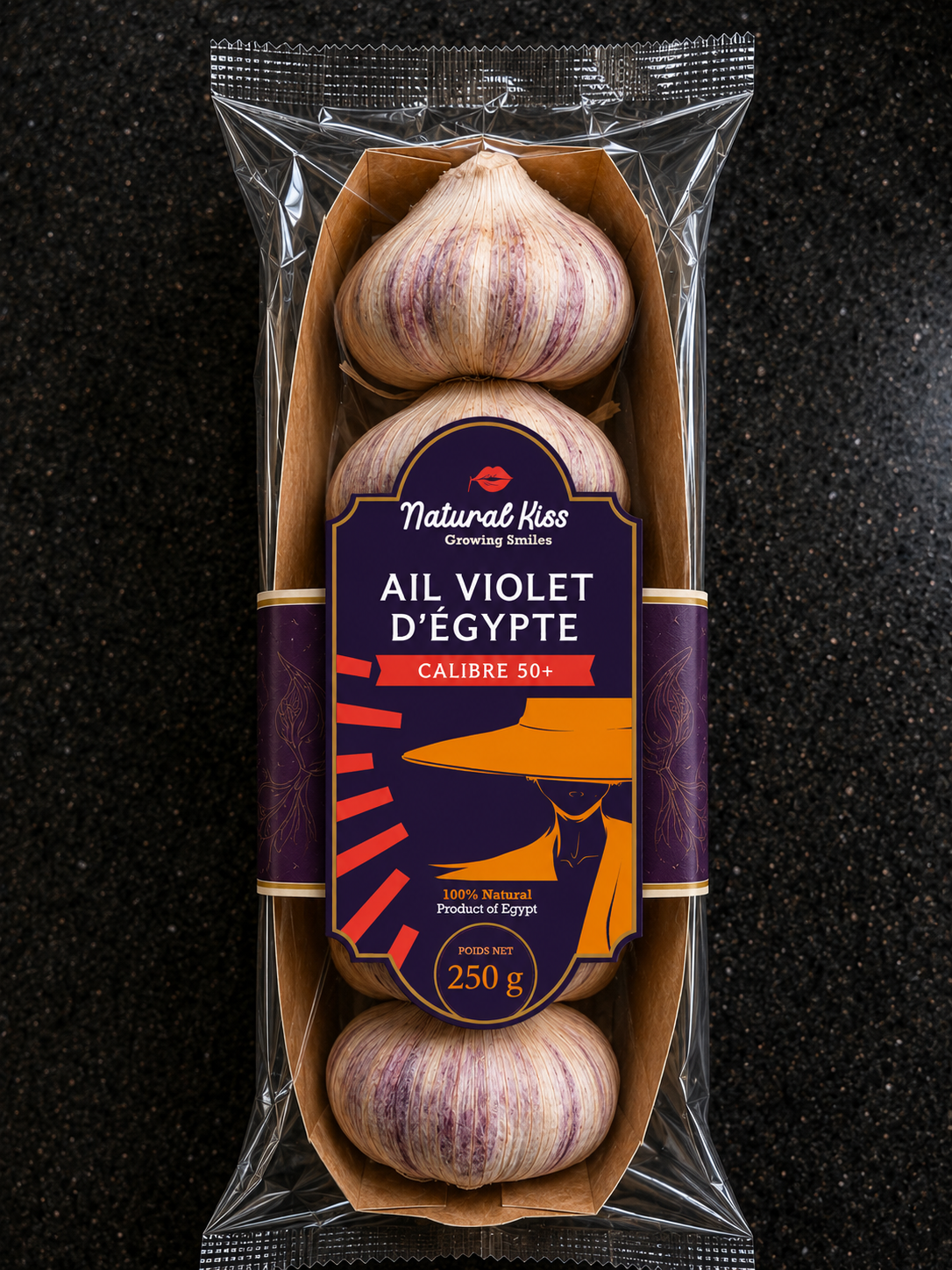 Natural Kiss branded Egyptian purple garlic pack